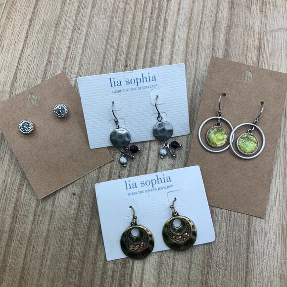 Lia Sophia Dangling & Stud Bundle Earrings - Picture 1 of 7